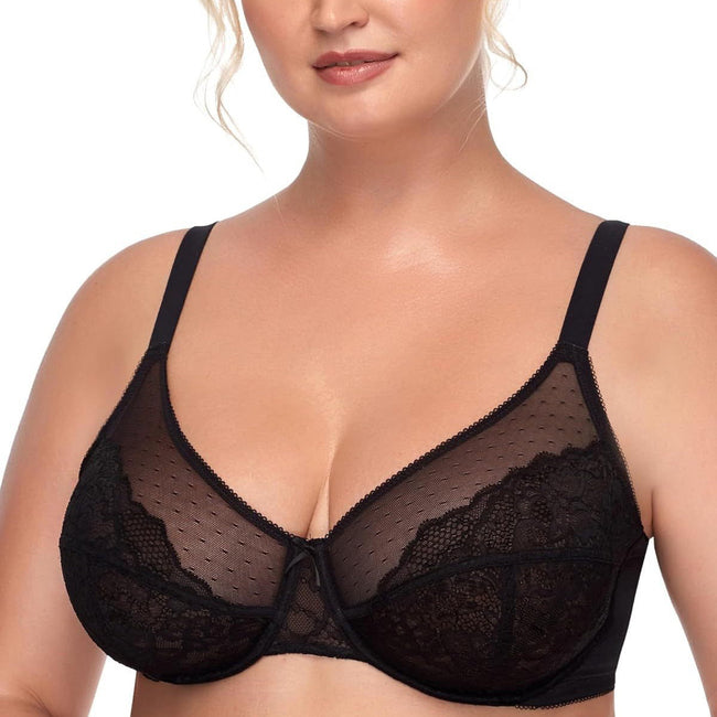 Full-Coverage Laced Minimizer Bra Hover Image