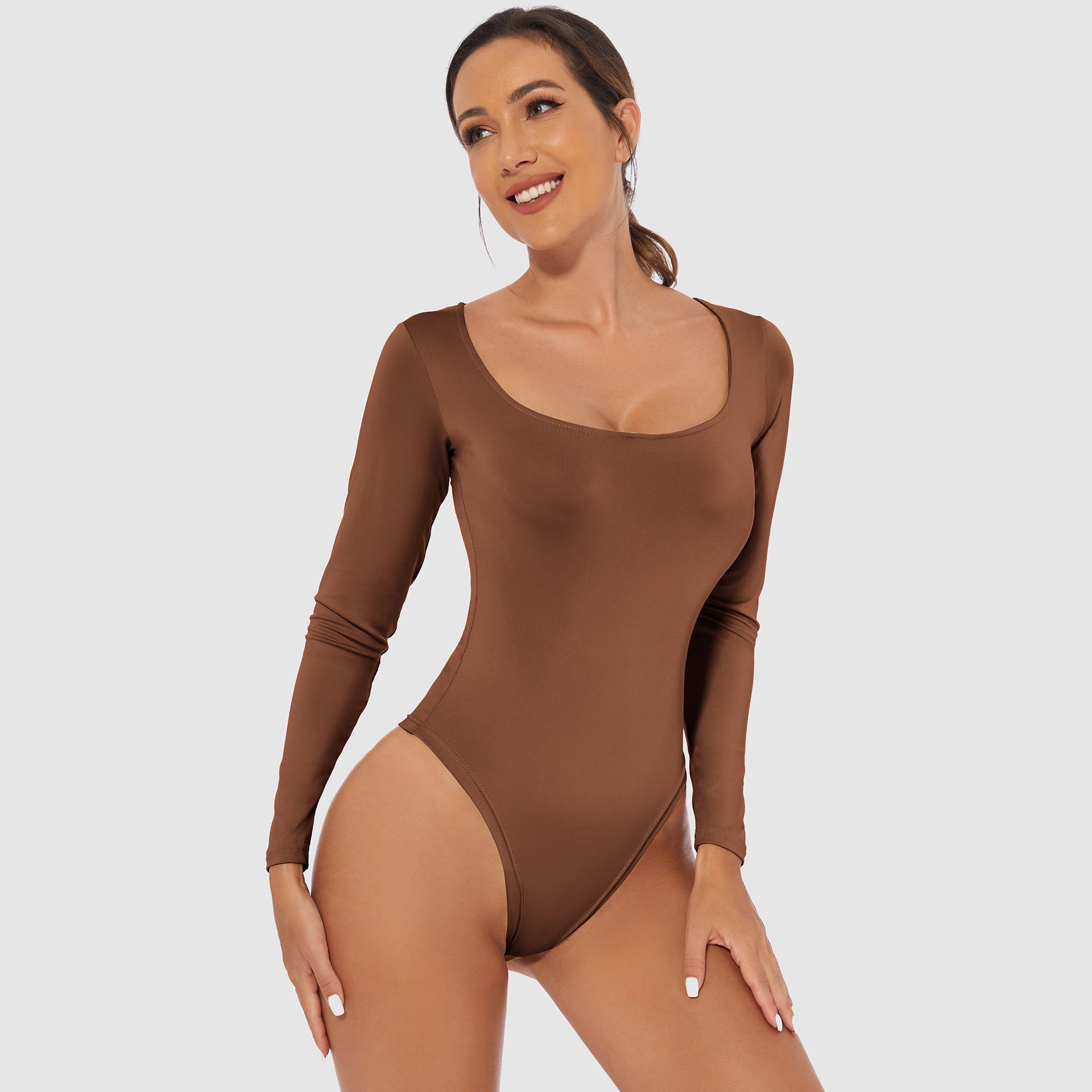 Long Sleeve Thong Bodysuit
